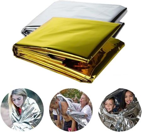 5 Paket, 130 x 210 cm Isı yansıtıcı Soğuk Ve Sıcak Tutan Çift Taraflı Acil Durum Battaniyesi, gümüş, oda termal kurtarma battaniyesi,