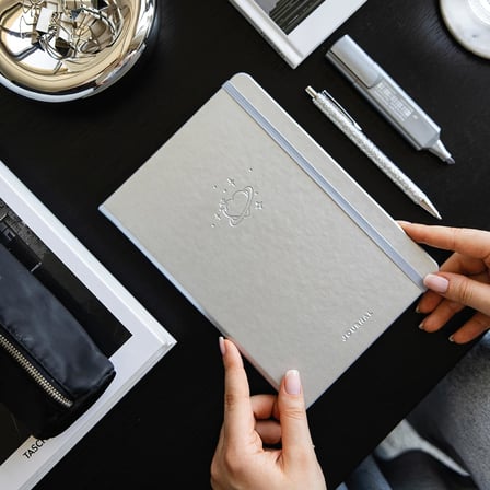 A5 Bullet Journal Noktalı Defter 140 gr. 80 Yaprak Silver Glow