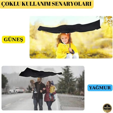 Hyundai Tucson Universal Araç İçi Ön Cam Katlanabilir Şemsiye Güneşlik Siyah