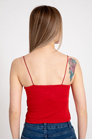 Spagetti Askılı Streç Basic %100 Pamuklu Bluz - 19282