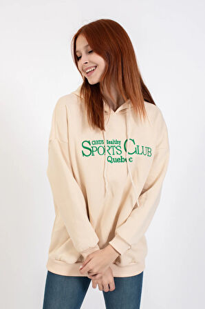 Kadın Sports Club Baskılı Sweatshirt