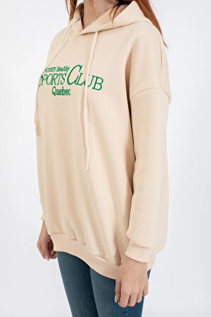 Kadın Sports Club Baskılı Sweatshirt