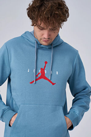 Erkek Üç İplik Jordan Baskılı Kanguru Cepli Sweatshirt