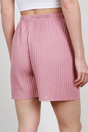 Gül Fitilli Kaşkorse Süs Kuşaklı Kadın Şort Pijama Altı - 6131