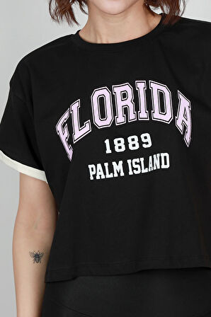 Kadın Florida Baskılı T-Shirt