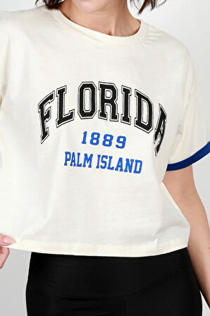 Kadın Florida Baskılı T-Shirt