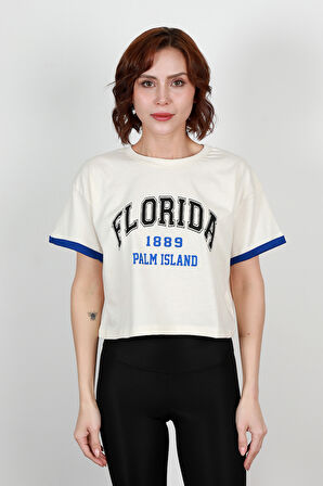 Kadın Florida Baskılı T-Shirt