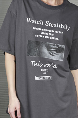 Kadın Watch Srealtily Baskılı T-Shirt