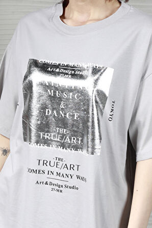 Kadın True Art Baskılı Spor T-Shirt