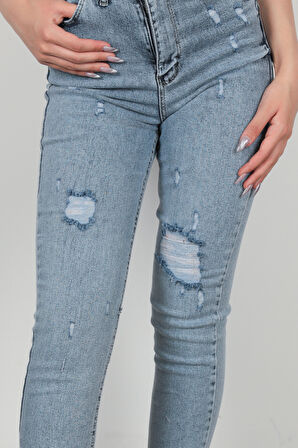 Kadın Lazerli Skinny Jean