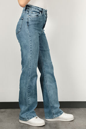 5 Düğme Wide Leg Jean