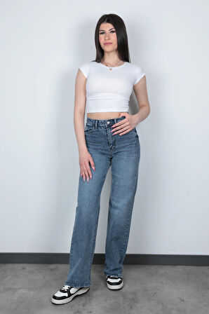 Kadın Lyc Wide Leg Jean