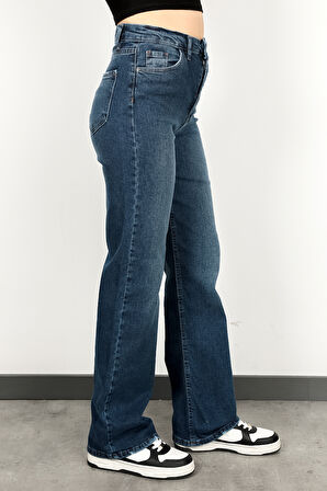 Kadın Likralı Wide Leg Jean