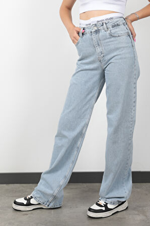 JB Beli Lastikli Wide Leg Jean