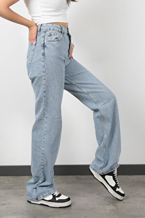 Yüksek Bel Wide Leg Jean