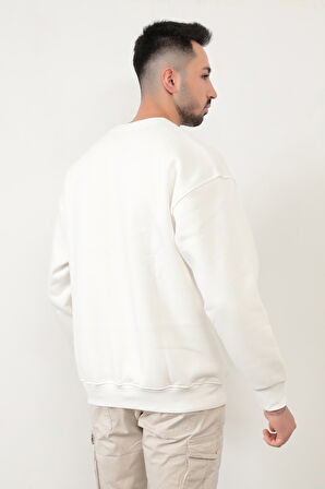 JB 5255 Erkek U Baskılı 3İp Şardonlu Sweat