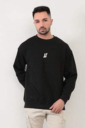 JB 5255 Erkek U Baskılı 3İp Şardonlu Sweat