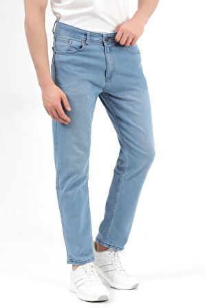 Erkek Mavi Regular Fit Likralı Jean - 5129