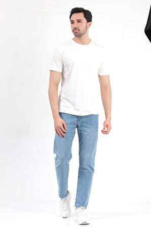 Erkek Mavi Regular Fit Likralı Jean - 5129