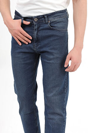 Erkek Kimyasal Mavi Regular Fit Likralı Jean - 5129