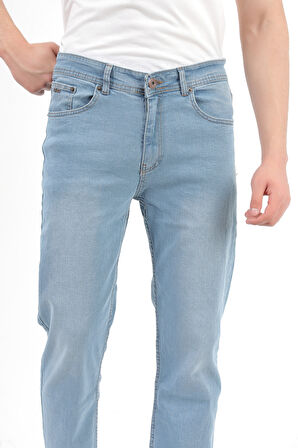 Erkek Buz Mavi Regular Fit Likralı Jean - 5129