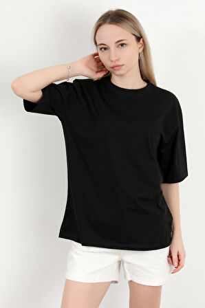 Kadı Bisiklet Yaka Pamuklu Basic T-Shirt Beyaz -925001