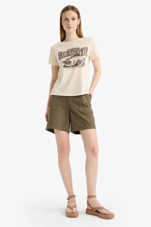 Coool Normal Bel Kısa Paça Gabardin Şort