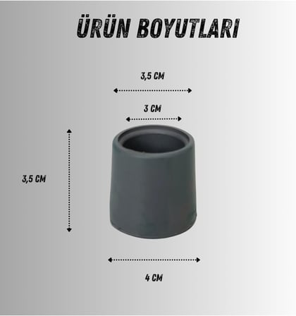 APLUSSAĞLIK Walker Yürüteç Lastiği Yumuşak Kaymaz Taban Yüksek Kalite 4'lü Avantaj Paket Gri