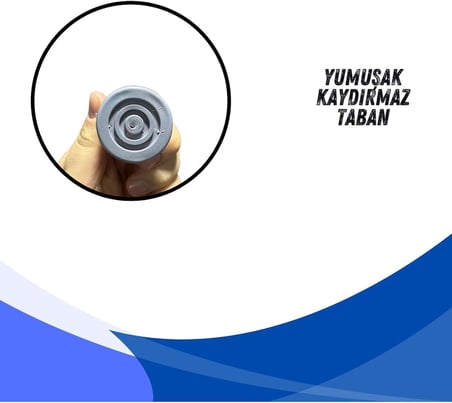 APLUSSAĞLIK Walker Yürüteç Lastiği Yumuşak Kaymaz Taban Yüksek Kalite 4'lü Avantaj Paket Gri