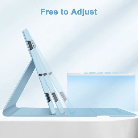 Samsung Galaxy Tab S10 Lite/S9/S10 Fe/S9 Fe 10.9 Inç Case Uyumlu Keybord Bluetooth Türkçe Q Klavyeli Kılıfı (Mavi)