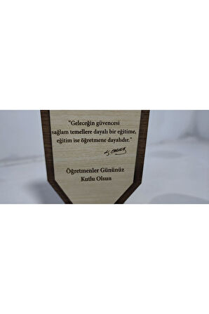 Kişiye Özel Ahşap Plaket - Öğretmenler Günü Hediyesi-Ödül Kupası