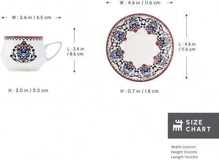 Karaca Nakkaş 6 Kişilik Kahve Fincanı Takımı 100 ml