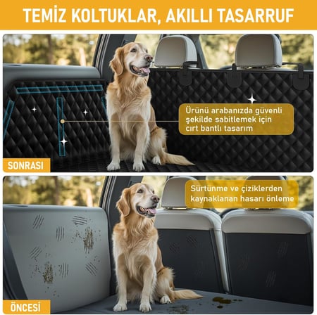Araç Bagaj Örtüsü, Evcil Hayvan Köpek Bagaj Koruma Kılıfı - Suv, Sedan, Pickup Panelvan Bagaj Havuzu, Araba İçin Su Geçirmez Bagaj Koruyucu Kılıf Örtü Mat- Medium - Siyah