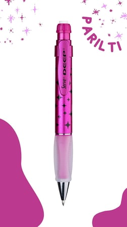 Deep Mekanik Kurşun Kalem 0.7 mm Metalik Pembe Pırıltı Deseni