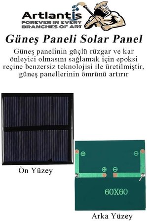 Güneş Paneli Solar Panel 6X6 Cm 5.5 Volt 100 Ma 1 Adet Güneş Enerjisi Okul Sınıf Deney Çalışmaları 60X60 Mm