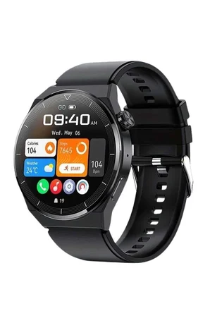 Amoled Ekran Metal Deri Silikon Kordonlu Uyku Ve Sağlık Takibi