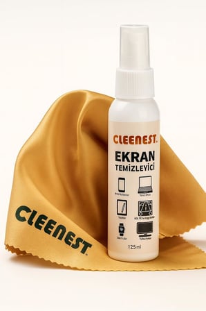 Ekran Temizleyici Seti, 125 ml Sprey ve 30x30 cm Kaşmir Bez, Tüm Ekranlar İçin