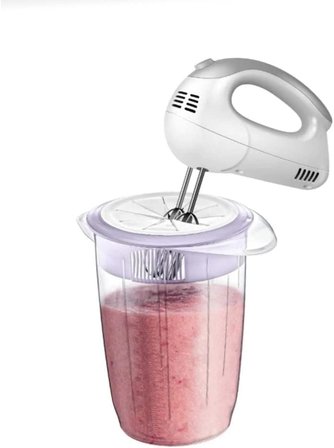 Kapaklı Mikser Blender Kabı 1 Litre Sıçratmayan Çırpma Mikser Kabı, Kapaklı Çırma Kabı [Asorti]