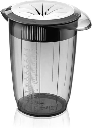 Kapaklı Mikser Blender Kabı 1 Litre Sıçratmayan Çırpma Mikser Kabı, Kapaklı Çırma Kabı [Asorti]