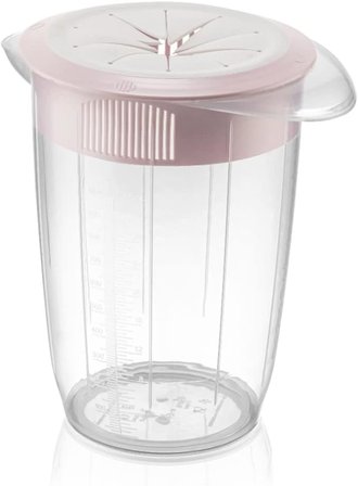 Kapaklı Mikser Blender Kabı 1 Litre Sıçratmayan Çırpma Mikser Kabı, Kapaklı Çırma Kabı [Asorti]