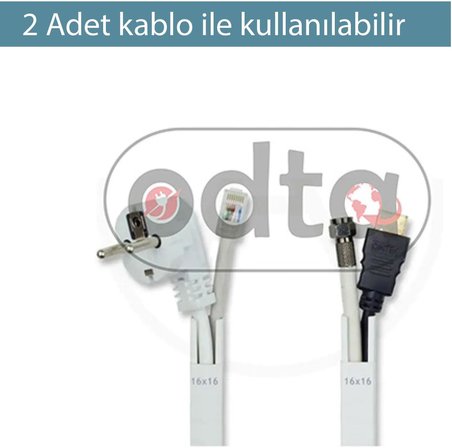 4 Metre (16x16mm) | Kendinden Yapışkanlı Kablo Kanalı | 4m (10 Adet x 40cm) | Kablo Gizleyici