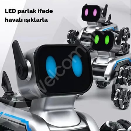 Oyuncak Uzaktan Kumandalı Bilekten Kontrol 8 Teker Buharlı Şarjlı 2.4G RC Köpek Robot Araba Çocuk Oyuncak