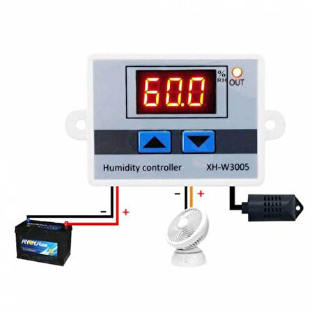 Xh W3005 12V Nem Termostatı  Dijital Nem Kontrol Cihazı