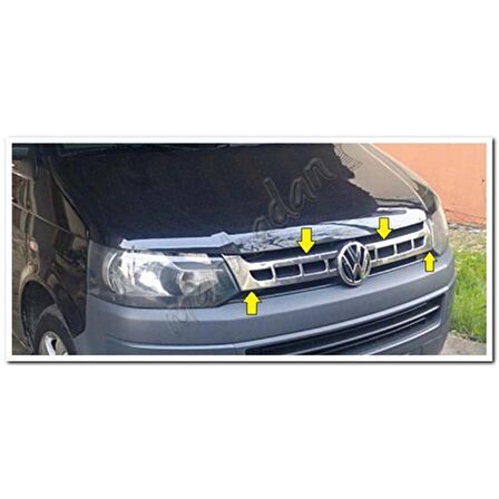 VW T5 Caravelle Krom Ön Panjur 2010-2014 2 Parça Paslanmaz Çelik