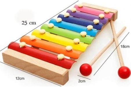 Eğitici Ahşap Ksilofon 8 Nota 8 Ton 25 Cm 8 Tuşlu Sesli Selefon-ksilifon Oyuncak