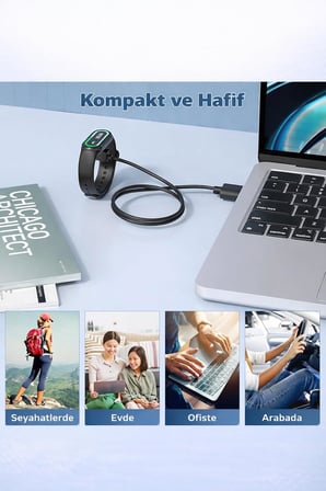 Huawei ile Uyumlu Watch Fit 2/3/4/4 Pro - Huawei Band 10/9/8/7/6 Uyumlu Akıllı Saat Usb Şarj Aleti Kablosu