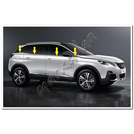 Markadan Peugeot 3008 Krom Cam Çıtası 2016 Sonrası 8 Parça Paslanmaz Çelik