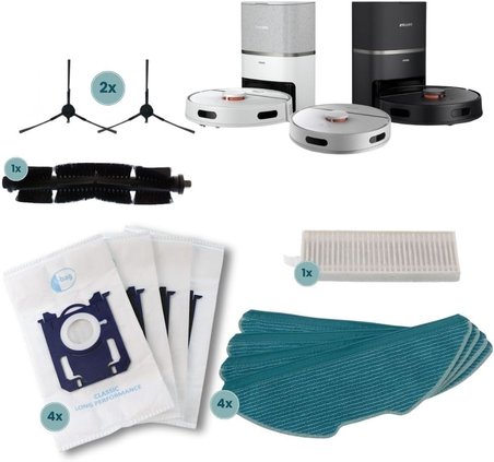 Philips HomeRun 3000 Serisi XU3000, XU3100, XU3110 ile Uyumlu Robot Süpürge Aksesuar Seti