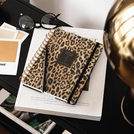 A5 Spiralli Süresiz Planlayıcı Ajanda Leopar - 15x21