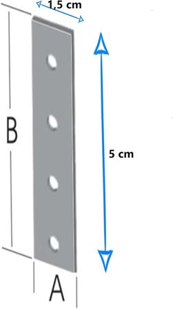 Mobilya, Dolap Yatak Duvara Sabitleme Bağlantı Aparatı Demiri Düz Gönye 1,5cm X 5 cm (20 ADET)